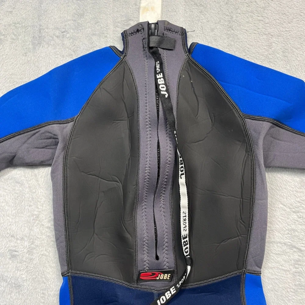 Jobe Shorty Wetsuit Youth Blue Grey Powerstretch Back Zip Springsuit Size 4